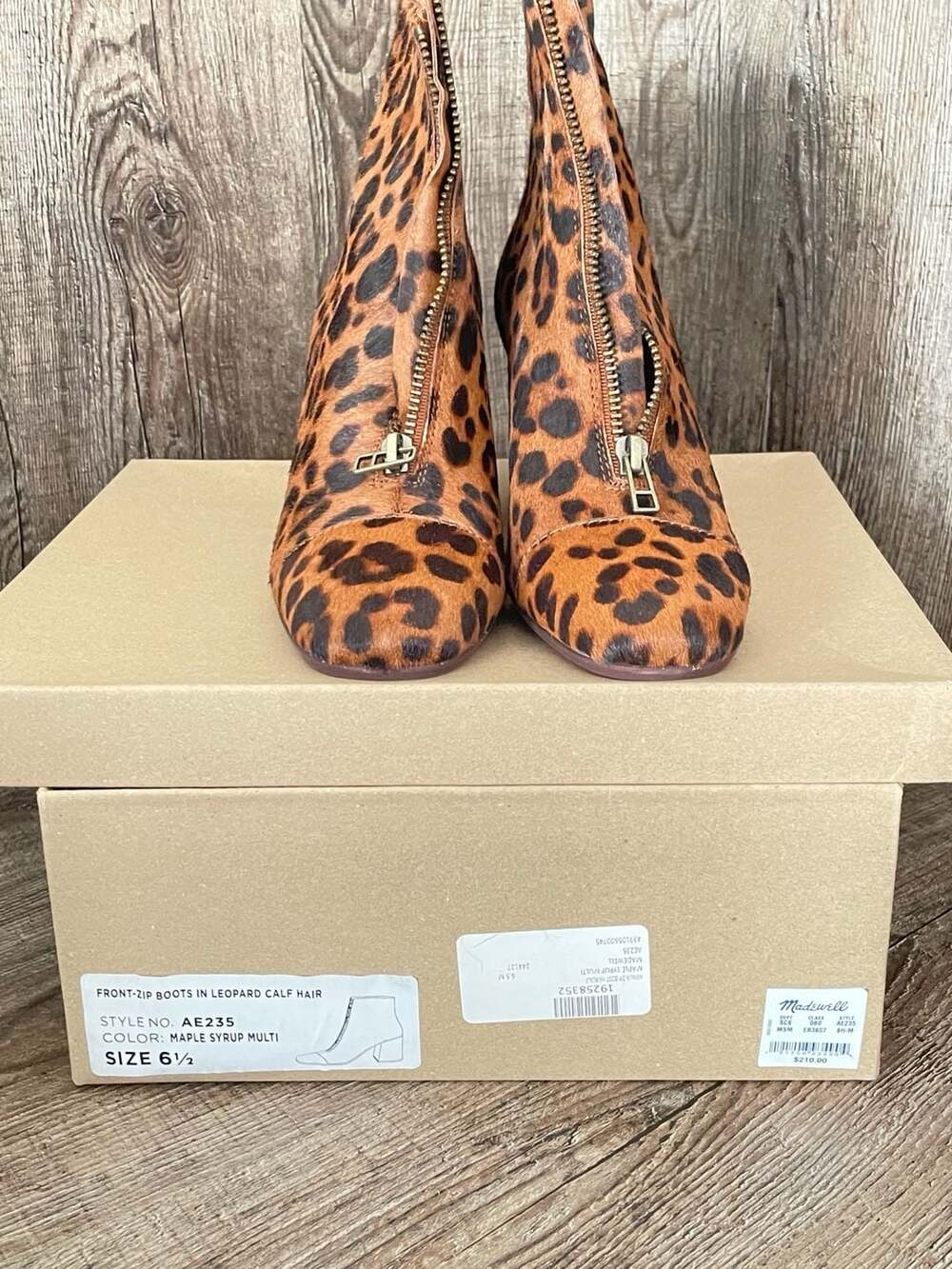 Madewell Front-Zip Boots in Leopard Calf Hair Size 6.5 - Picture 2 of 5